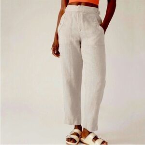 Athleta Ivory Voyager Linen Pants Size 4